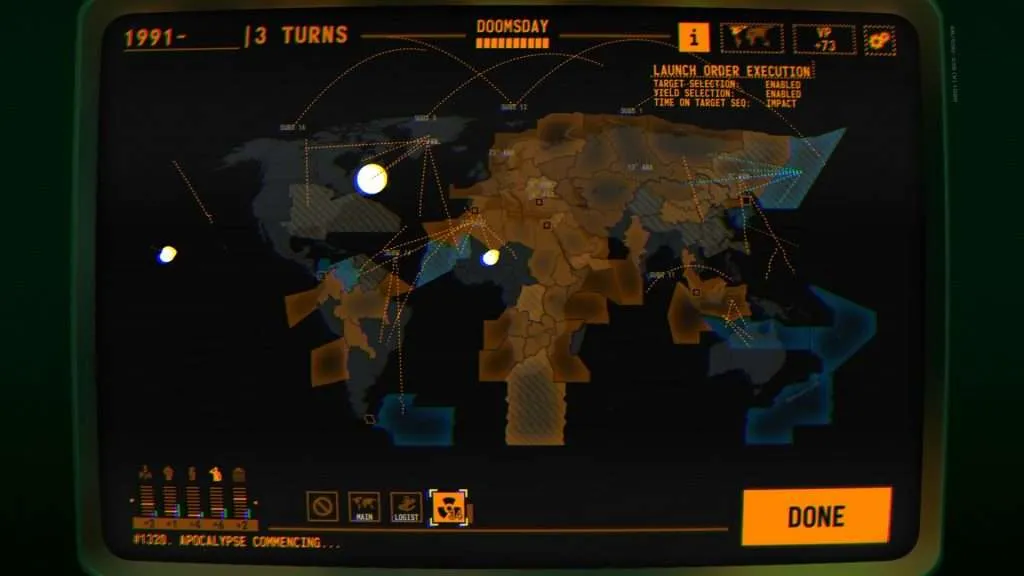 terminal conflict screenshot of globe